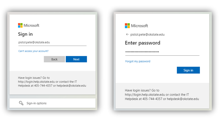 username and password screenshots