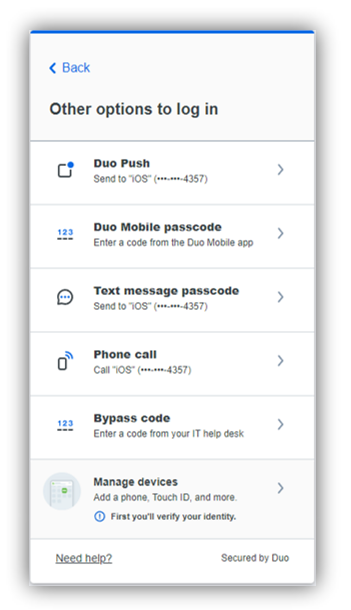 two factor authentication screenshot