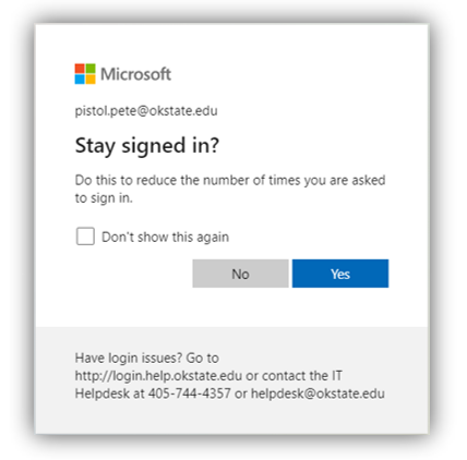 stay signed in screenshot