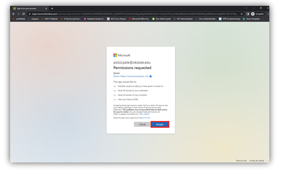 permissions screenshot