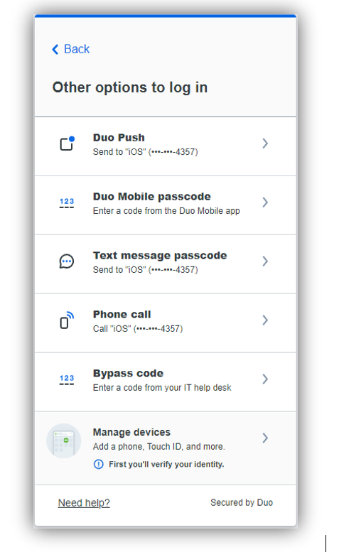 two factor authentication screenshot