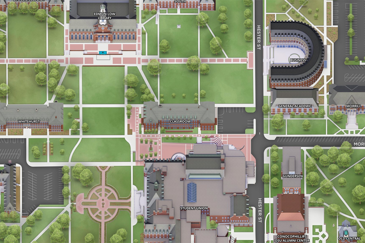 Screenshot of the Classroom building location on OSU's interactive map