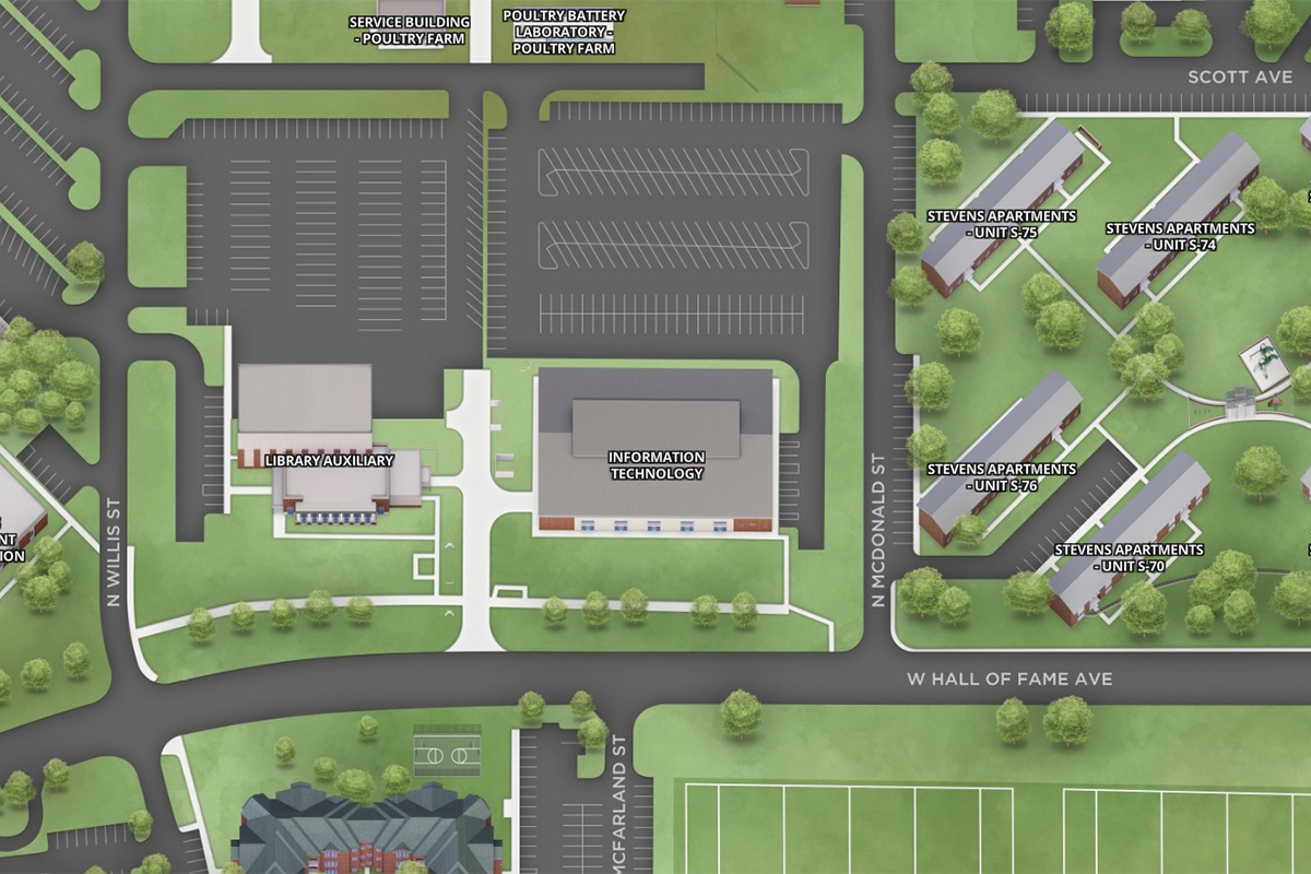 Screenshot of the IT building location on OSU's interactive map