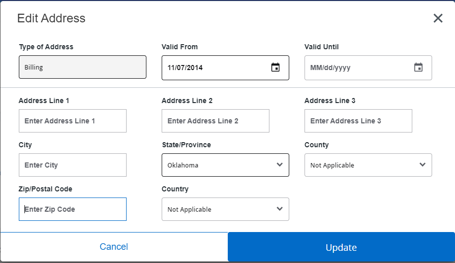 address updating page address updating page