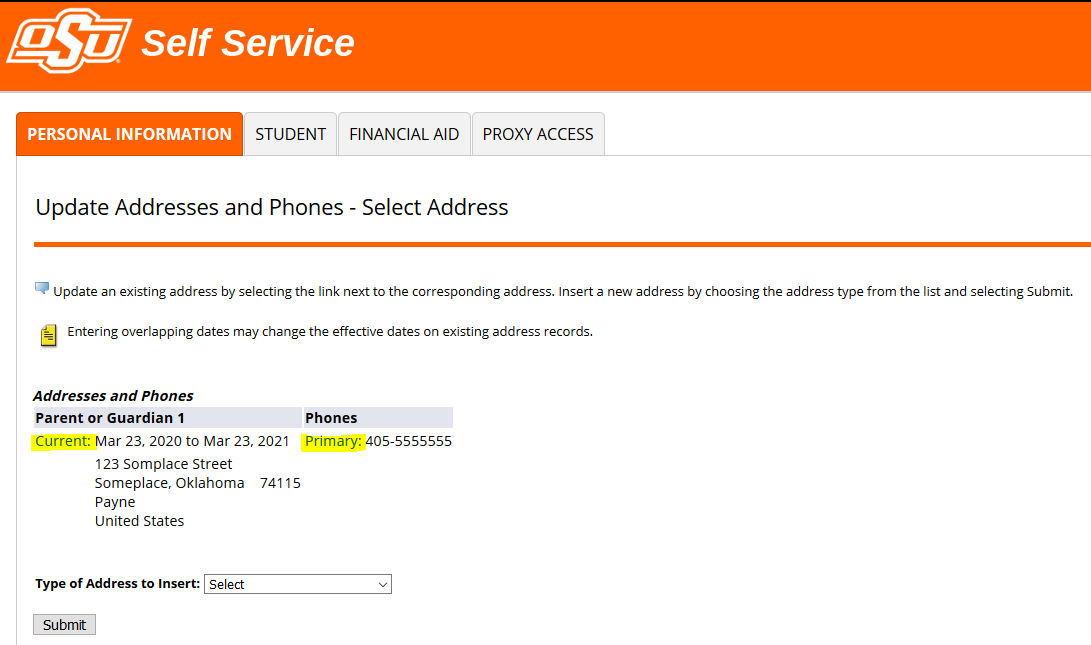 Click on current email address.