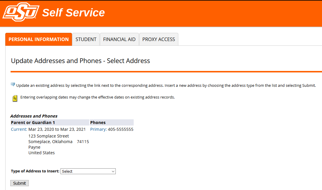 After submission. This shows the final updated information.