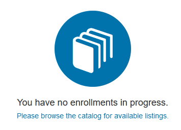 Screen on the app where the user clicks 'Please browse the catalog for available listings.'