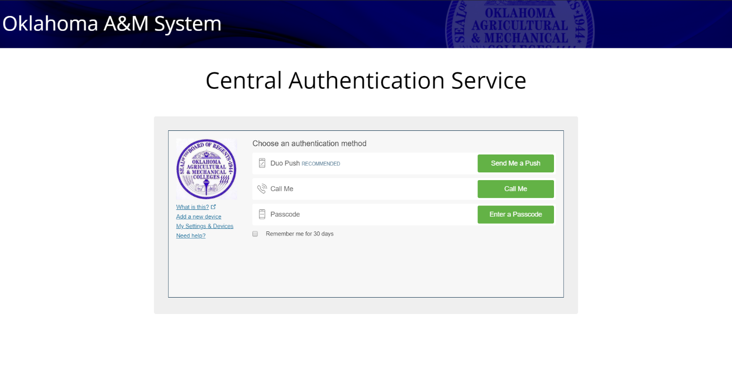 The multi-factor authentication form that tries to confirm your identity.