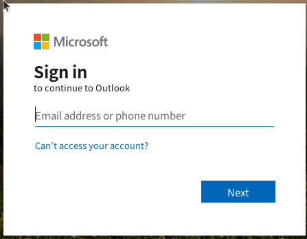 Microsoft Sign in to continue to Outlook. Email address or phone number