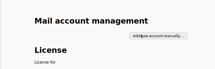 Heading "Mail Account Management"