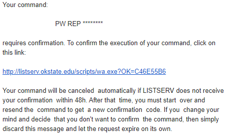 Email inbox with message requesting confirmation