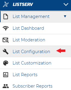 LISTSERV List Configuration