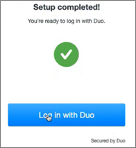 Log in with Duo button