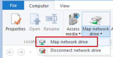 Selecting the Map network drive option