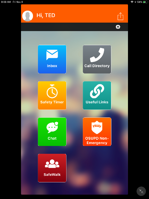 Rave Guardian Main Screen