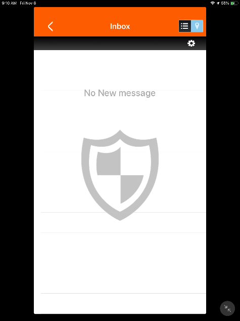 Rave Guardian - Inbox screen