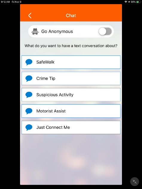 Rave Guardian Chat Screenshot