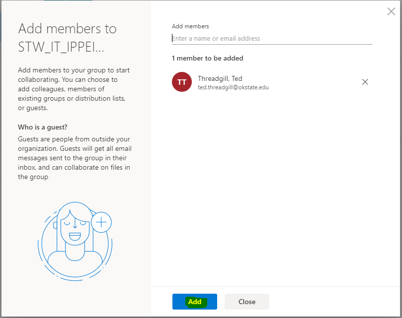 Click the add button