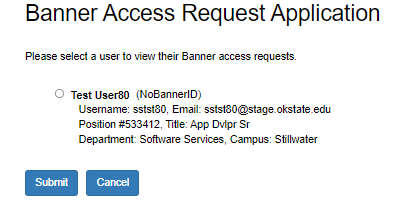 select uer and click submit